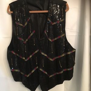 NWOT- Black sequined vest
